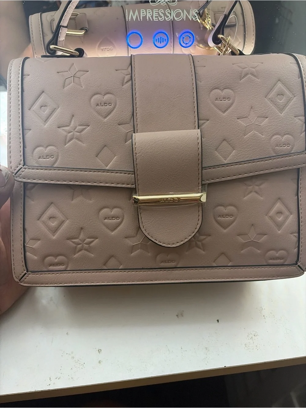 ALDO Rose Embossed Leather Tassel Satchel